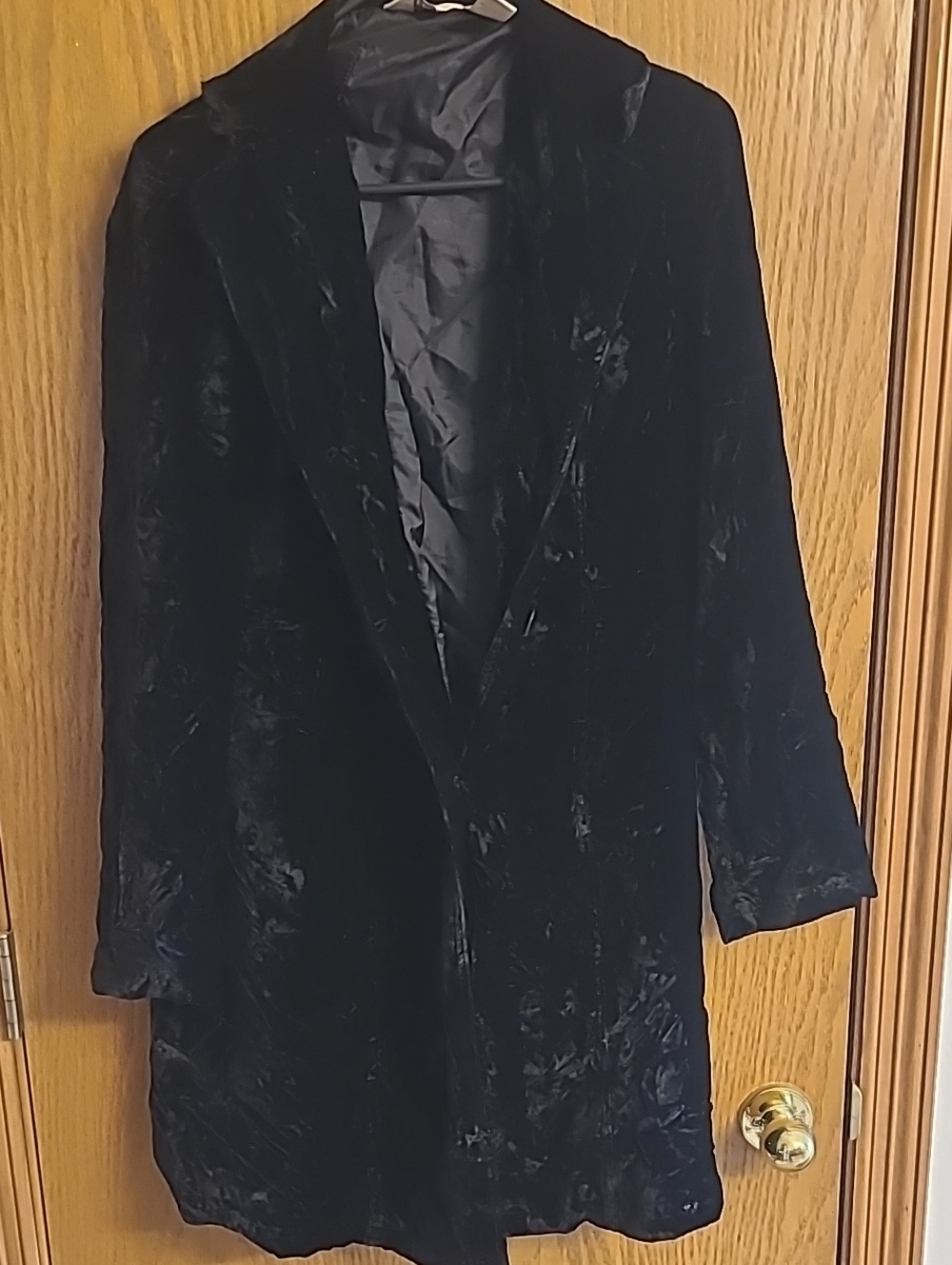 J. Jill Black Velvet Long Pea Coat